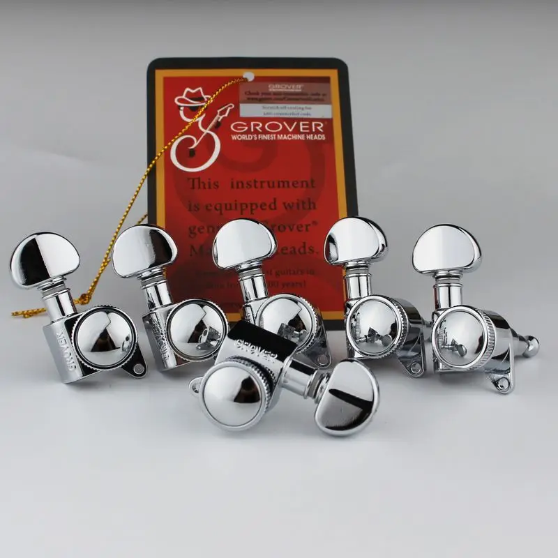 1 компл. Grover 505C 6 in line Chrome Mini Roto Блокировка ручки ротоматические тюнеры головки