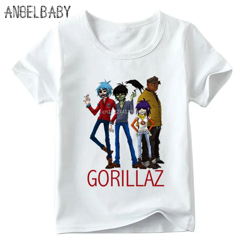 Футболка для мальчиков и девочек с принтом Gorillaz Rock Band ChakaKhan детские летние топы