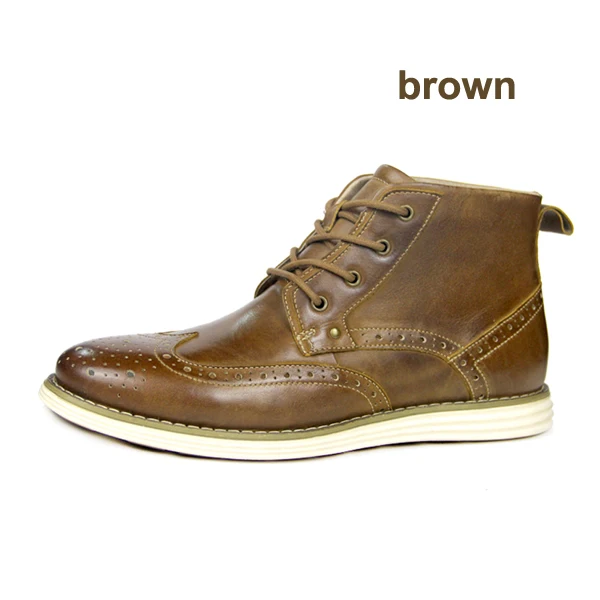 Brown Bullock boots YIGER/Новые мужские ботинки из воловьей кожи ботинки на шнуровке мужские ботильоны из натуральной кожи повседневная мужская обувь на шнуровке очень большие размеры 41-50, 0208 - Цвет: Brown Bullock boots