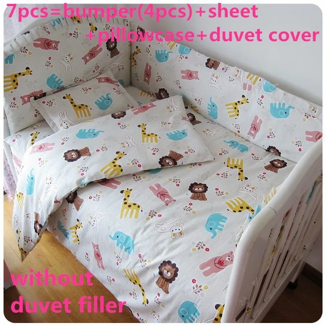 

6/7PCS baby cot sets baby bed bumper ,Duvet Cover ropa de cuna ,120*60/120*70cm