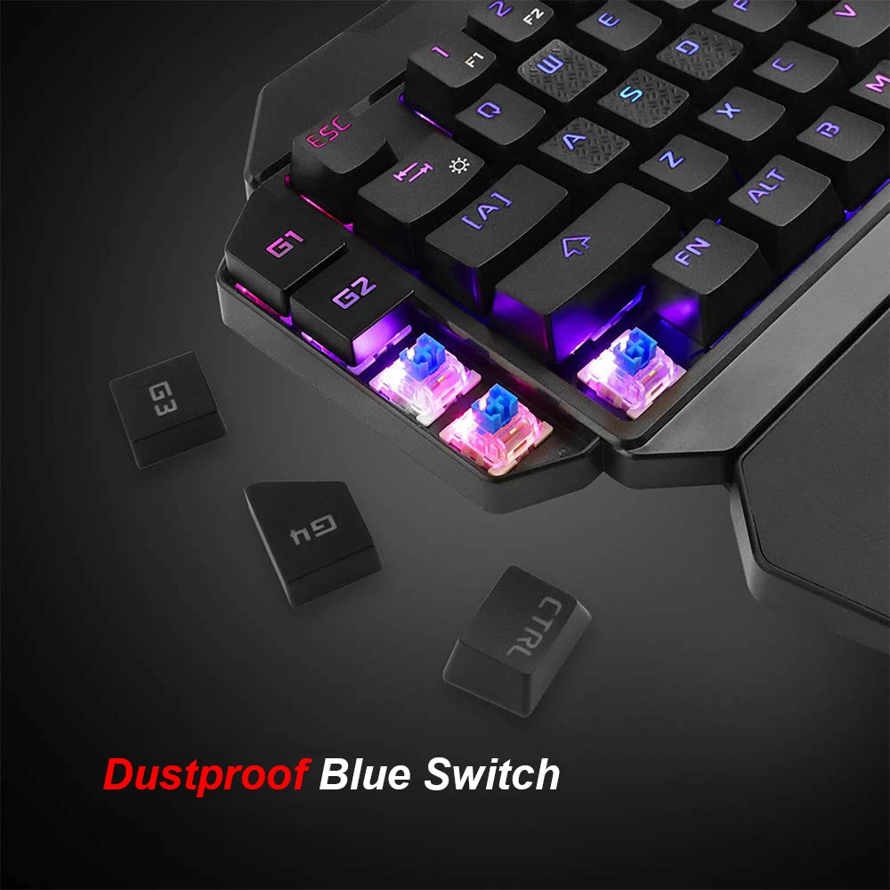 Портативная мини-игровая клавиатура RedThunder с одной рукой с подсветкой RGB, Эргономичный игровой контроллер для ПК PS4 Xbox Gamer