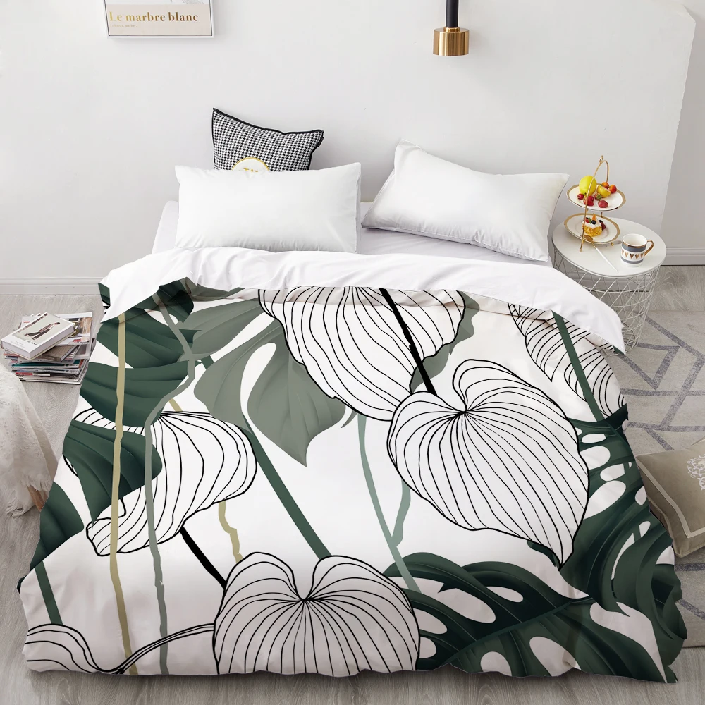 3D HD цифровая печать на заказ пододеяльник, одеяло/одеяло случае королева/король постельные принадлежности 220x240/200x200, нордическая эвкалипт - Цвет: Flower -07