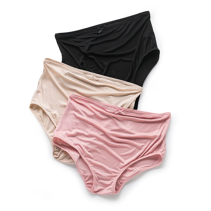 Birdsky, 3pcs 100% natural mulberry silk Pregnant Women maternity loose briefs panties underwear, high waist, 3 colors. OR-19