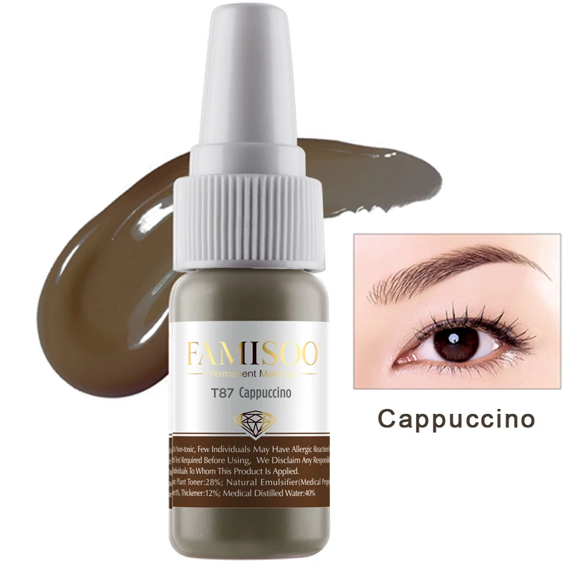 

FAMISOO T87 Cappuccino Microblading Pigment Permanent Makeup Eyebrow Tattoo Inks Makeup Beauty Tool 1Pcs Tattoo 3D Embroidery