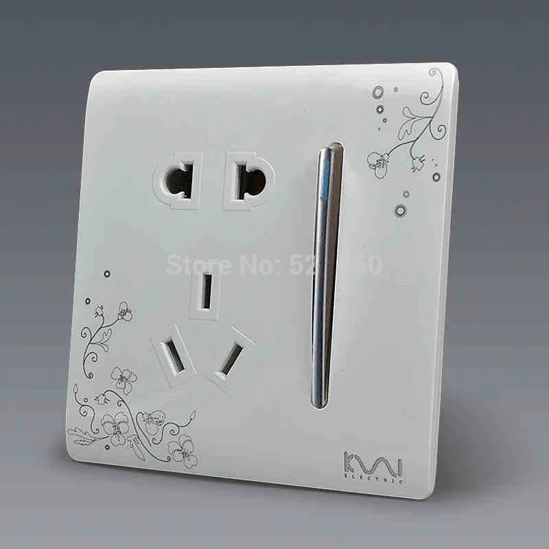 Роскошная настенная электрическая розетка COSWALL с 5 отверстиями 1 комплект 2