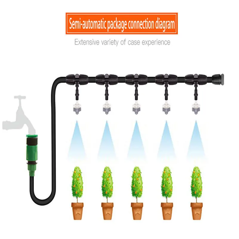 Комплект для полива садовых цветов распылитель шланга распыления подходит