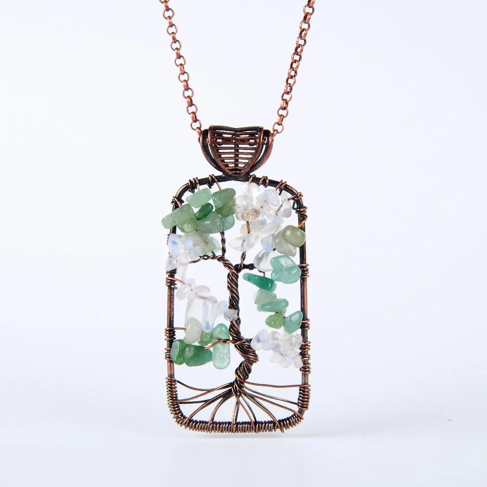 Ожерелье ручной работы с подвеской из натурального камня винтажное ожерелье