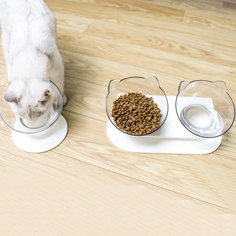 Прозрачная миска для домашних животных и кошек с держателем противоскользящая