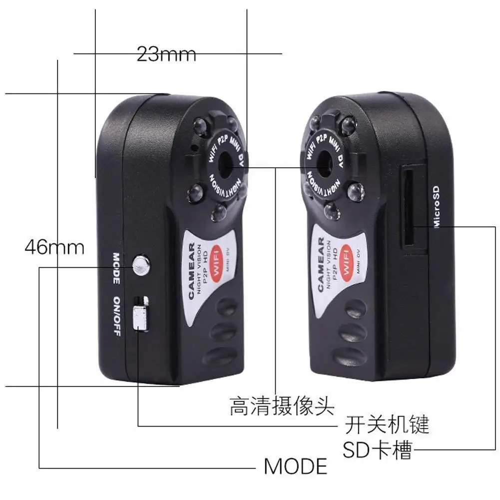 8GB карта + WIFI мини DV IP Беспроводная камера ночного видения для Android IOS|camera security|vision