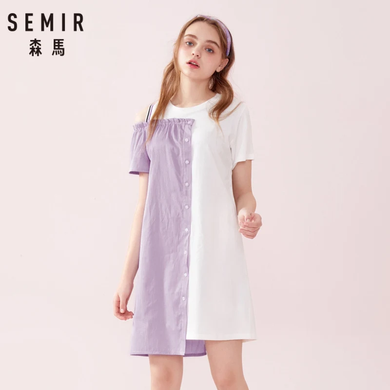 SEMIR женское платье с коротким рукавом принтом Мягкое хлопковое шикарные платья