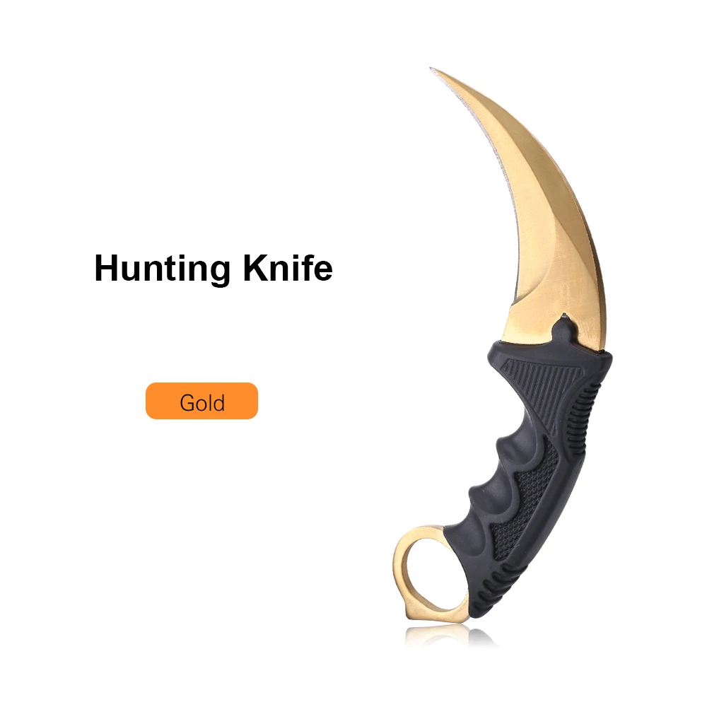 Gold Hunting Knife JelBo Karambit нож CS GO Counter Strike Тактический коготь нож для выживания кемпинга охоты тактические мини карманные ножи из дерева - Цвет: Gold Hunting Knife