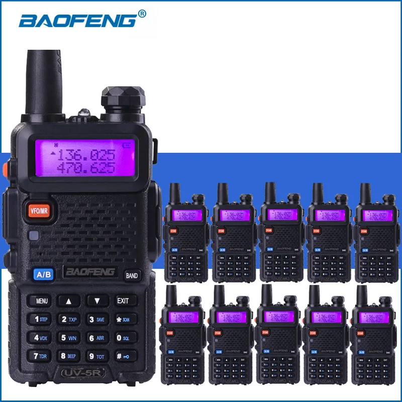 10 шт./лот Baofeng UV 5R VHF UHF портативная рация UV5R двухсторонняя радиоантенна