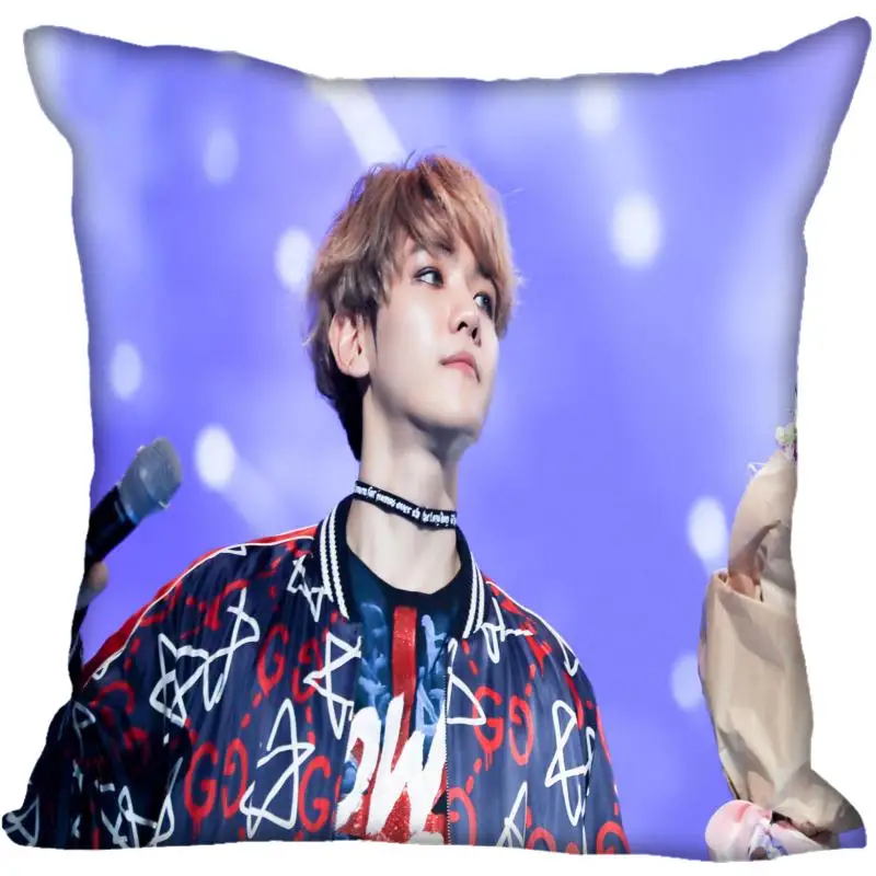 Новые Пользовательские Kpop EXO BAEK HYUN наволочки печатные квадратные шелковые наволочки домашние декоративные атласные Наволочки на молнии(одна сторона - Цвет: 3