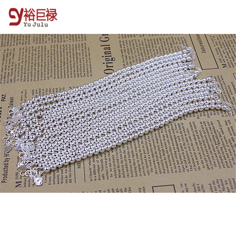 2020 распродажа низкая цена оптовая продажа браслет серебро 4 мм с бусинами женский