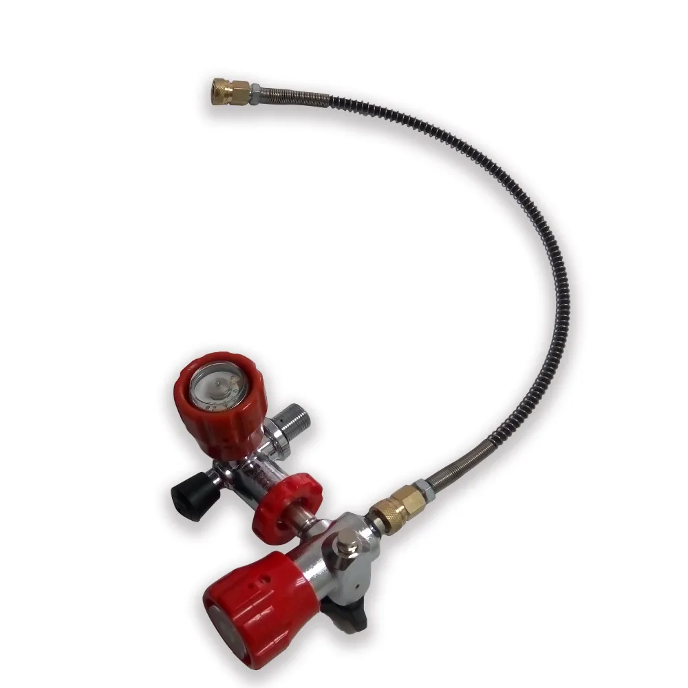 Acecare Two Valve for High Pressure Big Gas Cylinder to Small Gas Cylinder include hose with air compressor sucba