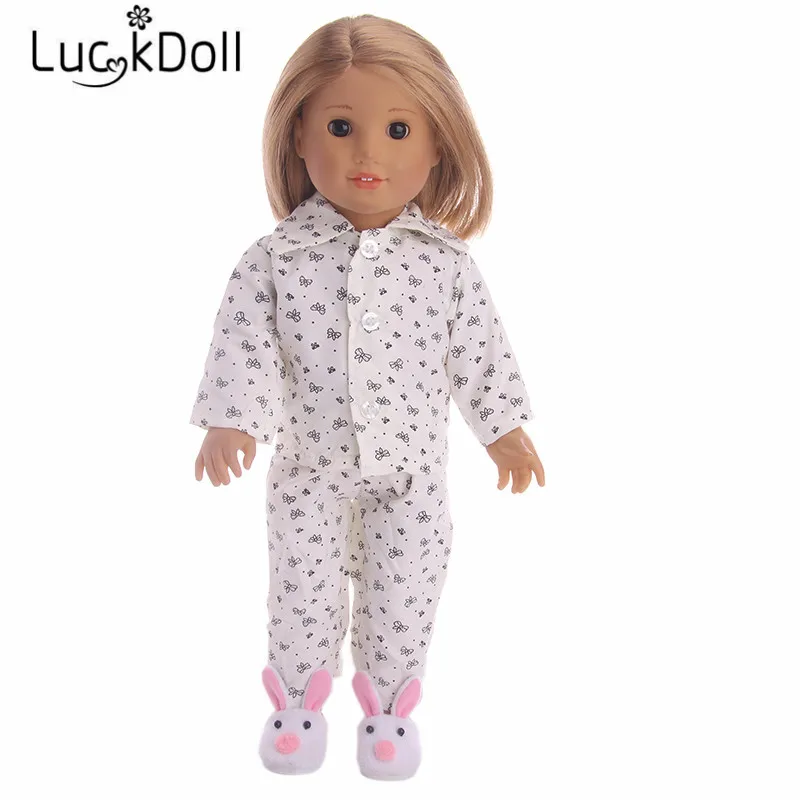 LUCKDOLL много стилей пижамы подходят 18 дюймов Американский 43 см Кукла одежда аксессуары, игрушки для девочек, поколение, подарок на день рождения