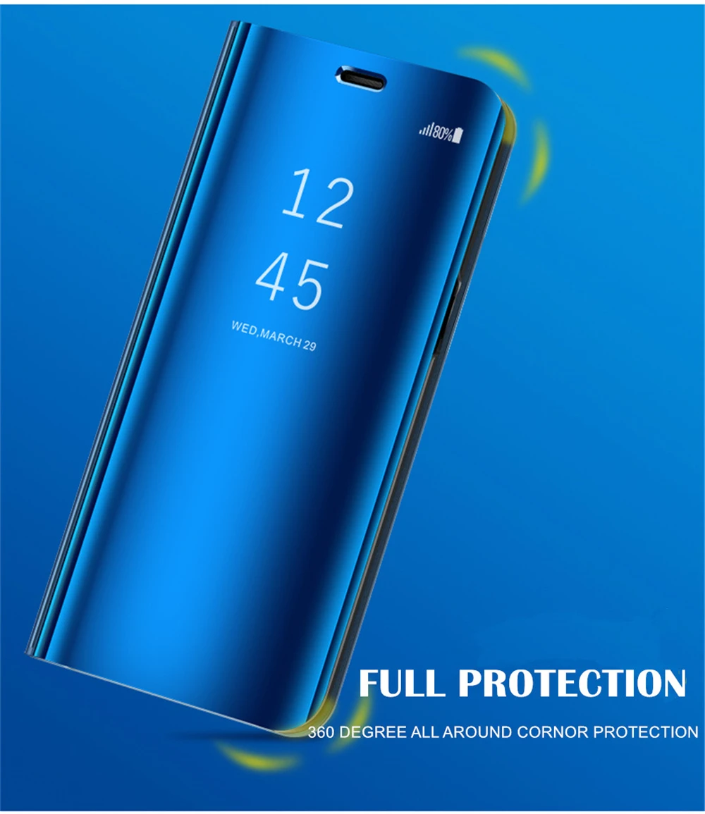 Умный флип чехол для Samsung Galaxy J2 J4 J6 J8 2018 Core J3 J5 J7 2017 Prime 2016 2 NEO NXT S8 S9 S10 Plus E зеркальный