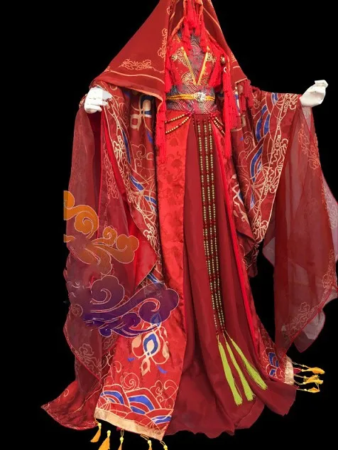 Yu Zi Cheng Shuo Miracle Nikki Series Gorgeous Red Wedding Costume Hanfu Cosplay Traditional Chinese Style Costume