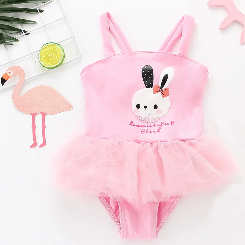 Детские купальники для девочек милый Цельный купальник с ангелом юбка принцессы