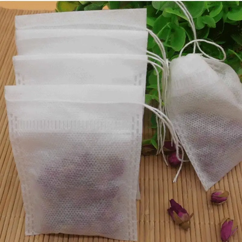 100 шт./лот одноразовые чайные пакетики пустые струнные тепловые уплотнения