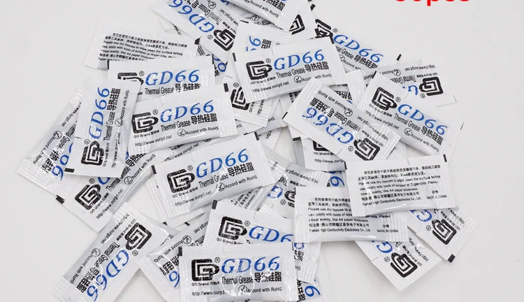 50 шт. GD66 Теплопроводящая паста Силиконовая пластырь для Светодиодный теплоотвод 50 шт. грамм Высокая производительность серый