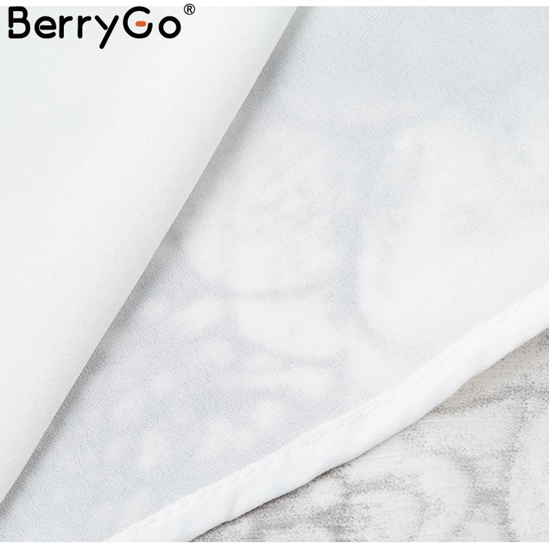 BerryGo женское платье с v-образным вырезом и рюшами, винтажное богемное пляжное летнее платье с длинным рукавом, цветочный принт, сексуальное короткое вечернее платье vestidos