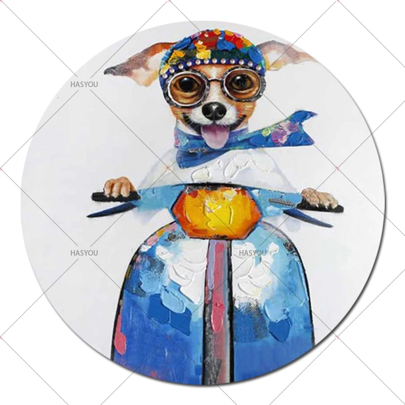 

Decorative Art Painting Handmade Dog Oil Paintings On Canvas Living Room Home Decor Wall Painting Modern Abstract Animal Picture