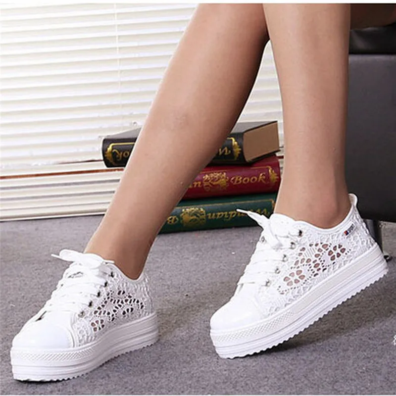 Красивые женские повседневные парусиновые туфли с вырезами на шнуровке сезон