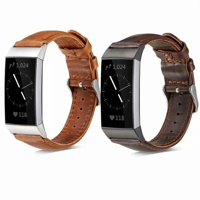 Ремешок для Fitbit Charge 3 из натуральной кожи, мужской браслет Wonwen, браслет для Fitbit Charge 2/Charge 3 SE, умный Браслет