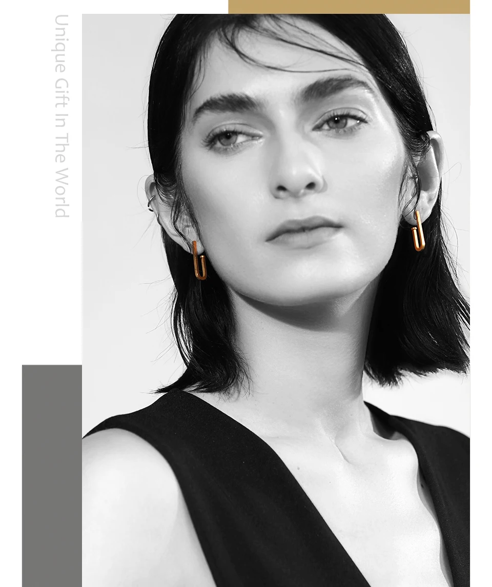 Enfashion, ювелирное изделие, геометрические маленькие клипсы, серьги, золотой цвет, нержавеющая сталь, длинные висячие серьги для женщин, серьги EB171029