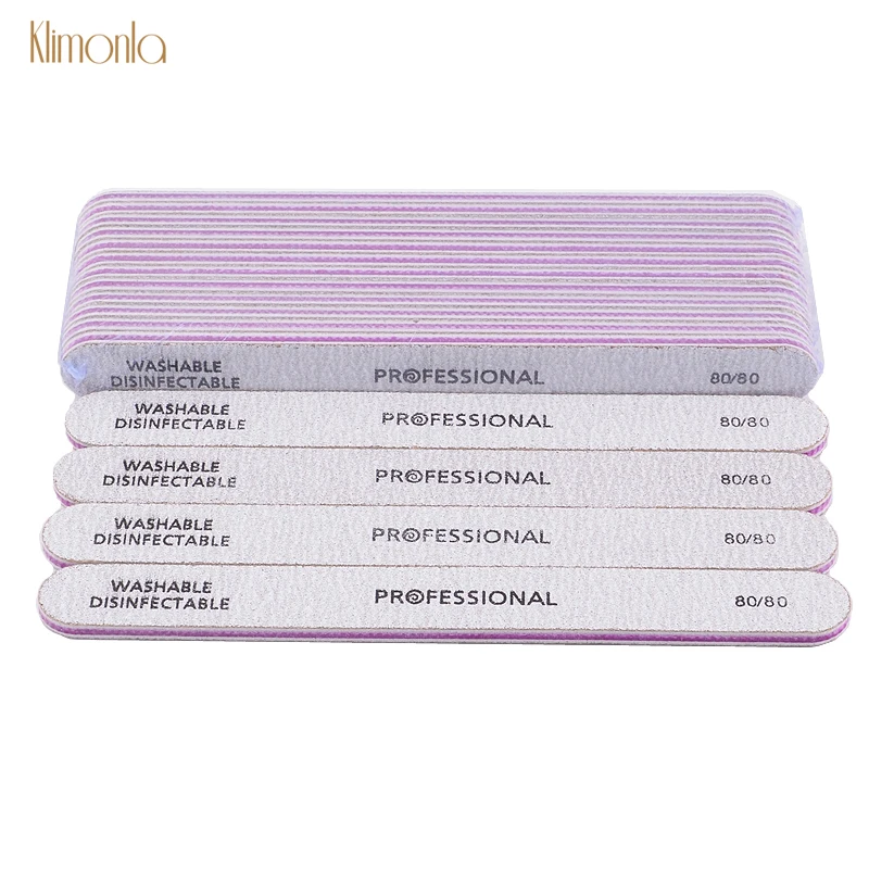 Абразивные пилки для ногтей 80/80 Грит серые абразивные пилочки дизайна полоски