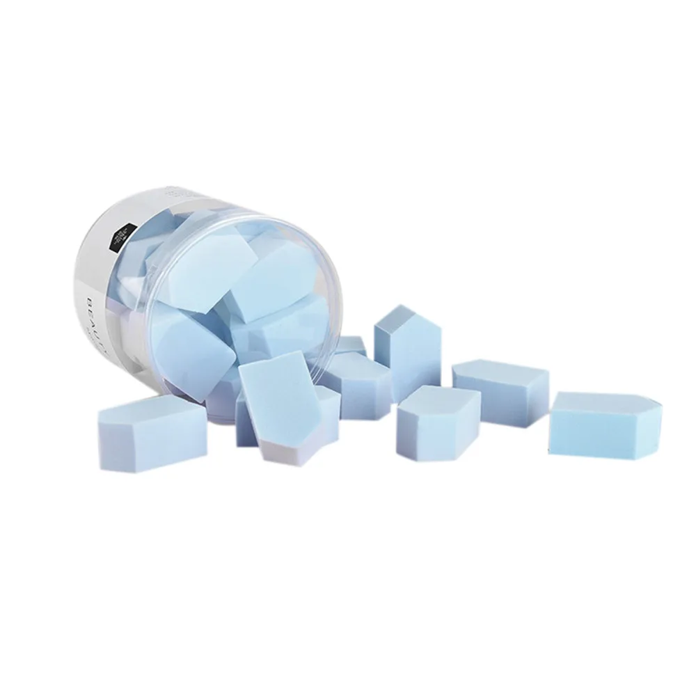 Sky Blue Губка для макияжа натуральный Гладкий косметический спонж 15 шт. Пентагон спонж для макияжа на танкетке спонж для макияжа Foundation y610 - Цвет: Sky Blue