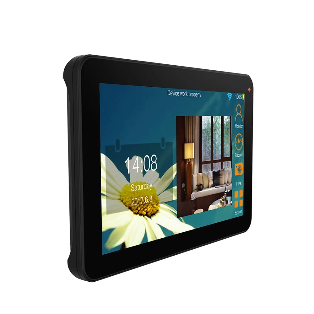 Проводной видеодомофон с одной камерой и двумя мониторами 9 дюймов Wi Fi RFID паролем