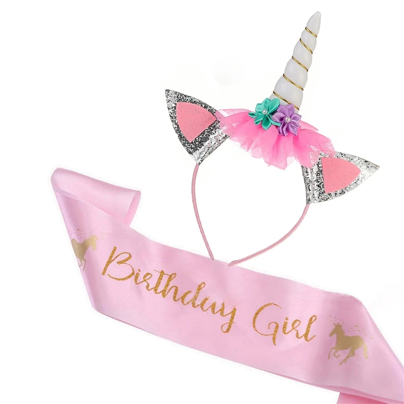 T1013-3z Taoup повязка на голову с единорогом, вечерние украшения на день рождения для детей, декор в виде единорога Horms, праздничные вечерние принадлежности для детского душа - Цвет: T1013-3z