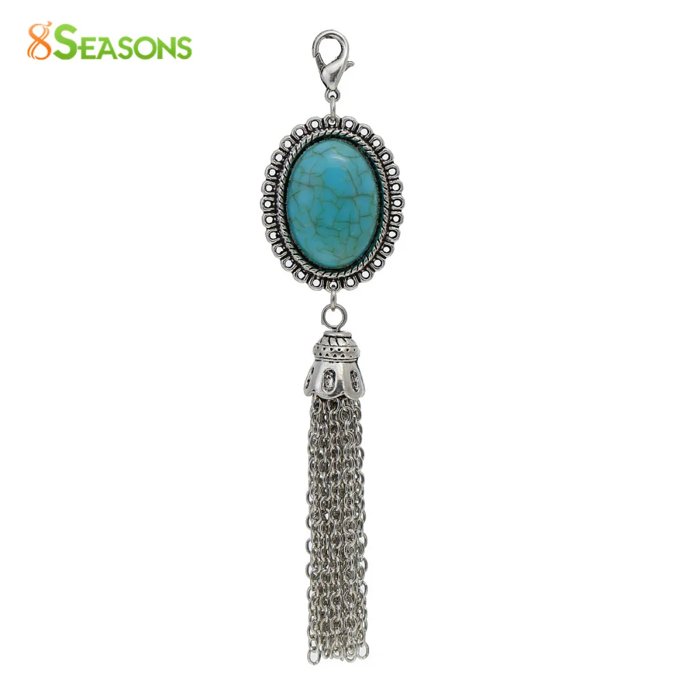 8 сезонов сплав Богемия кисточки кулоны женская мода античный серебряный цвет