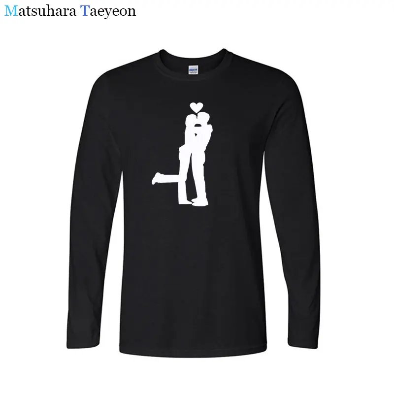 Matsuhara Taeyeon Мужская брендовая футболка с длинным рукавом Круглый воротник принт