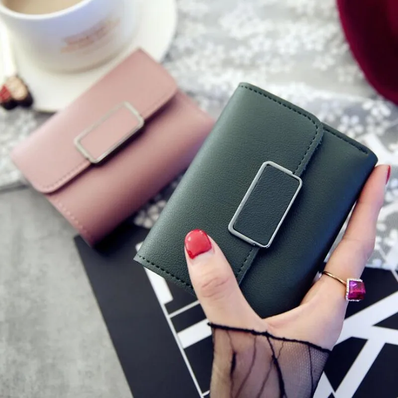 

2021 Fashion Women Wallet Short Paragraph Hasp Ladies Fashion Purses Mini Bag Women PU Leather Coin Purse Card Holder Wallets