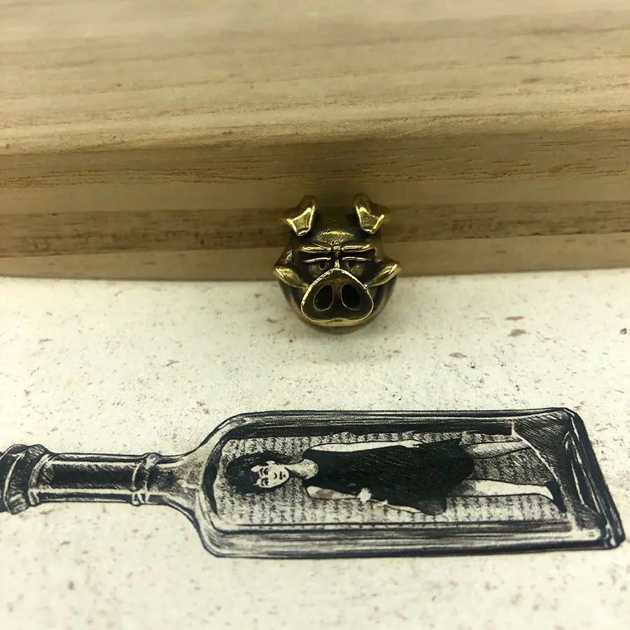 EDC инструменты латунные ножи бусины свиньи бусы на шнурок Паракорд нож брелок