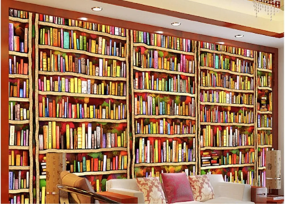 Пользовательские 3d обои пространство книжная полка фон стены гостиной на заказ
