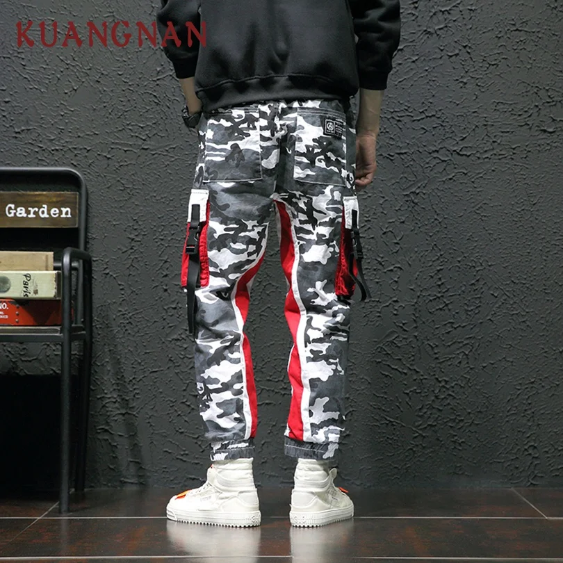 Мужские брюки карго KUANGNAN камуфляжные 5XL Японская уличная одежда штаны для бега в