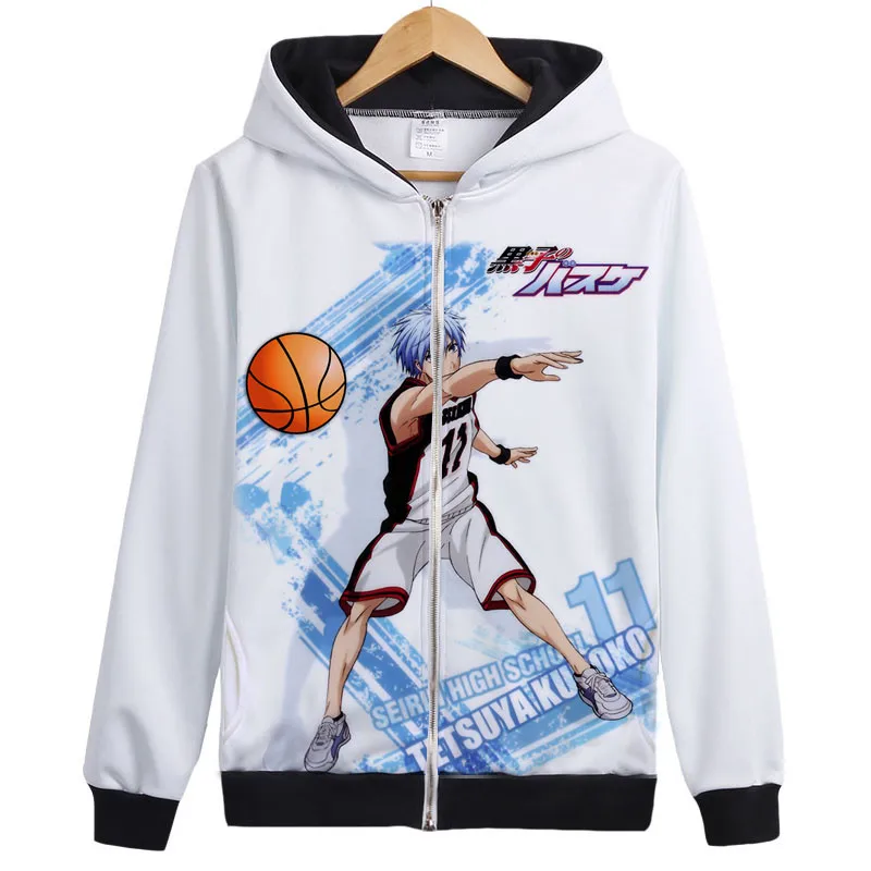 Аниме Kuroko No Basuke Seirin куртка с капюшоном и длинными рукавами пальто на молнии