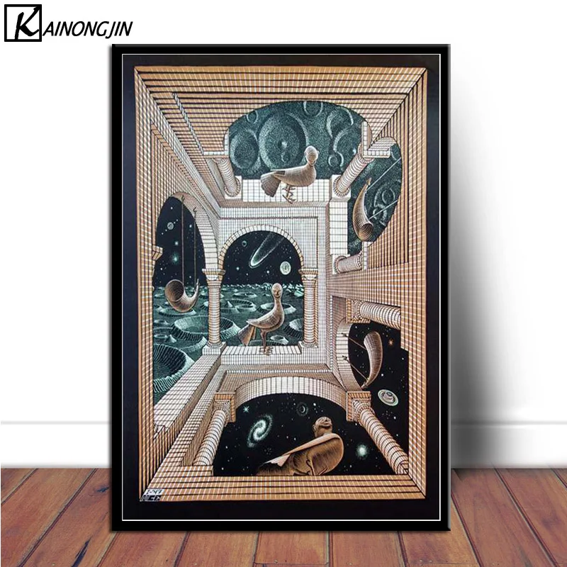 Постер Escher Surreal геометрические плакаты и принты Картина на холсте Настенная