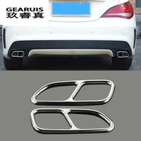car styling automobiles tail throat decor frame for mercedes benz cla c117 exhaust pipe trim covers stickers auto accessories
