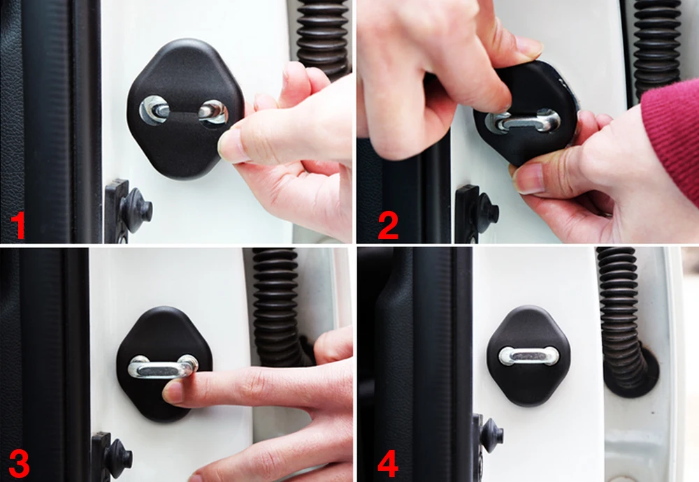 Отделка дверного замка автомобиля 4 шт. защитный чехол для KIA RIO K2|cover antenna|lock computerlock