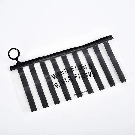 S-stripeB Модная женская прозрачная косметичка из ПВХ органайзер для путешествий необходимый косметический чехол сумка для макияжа идеальный подарок для путешествий - Цвет: S-stripeB