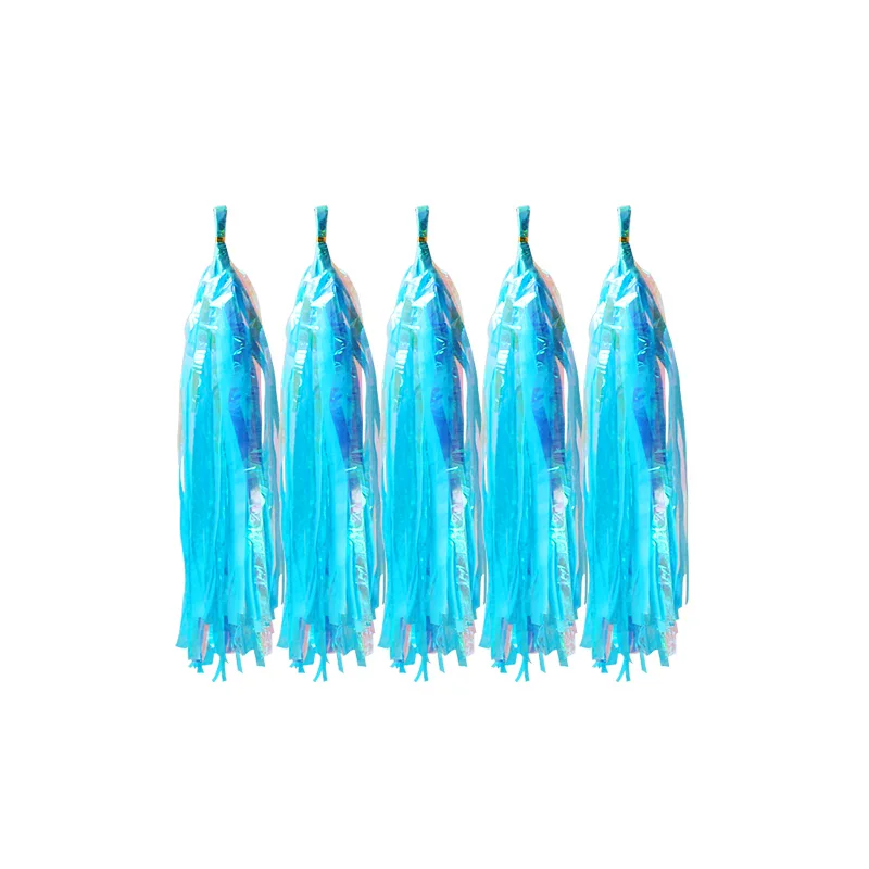 5pcs Lake Blue 1 компл. Переливающаяся бумага кисточка гирлянда воздушный шар лента овсянка для Русалка Вечерние Свадебные День рождения DIY подвесные украшения для вечеринки поставки - Цвет: 5pcs Lake Blue