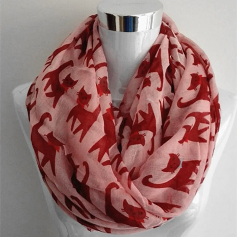 Новинка 2020 модный шарф с животным принтом снуд беговый кошка бесконечный Лидер