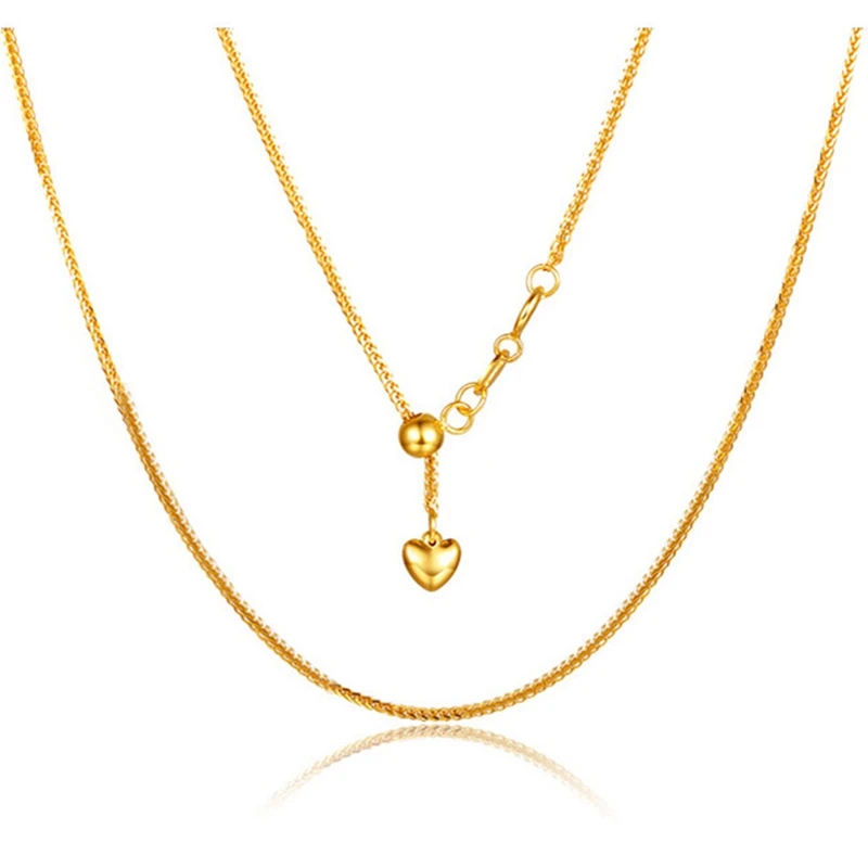 YS 18 K желтая цельная золотая цепочка 1,9 Г 45 см Au750 цепочка ожерелье ювелирные украшения для женщин
