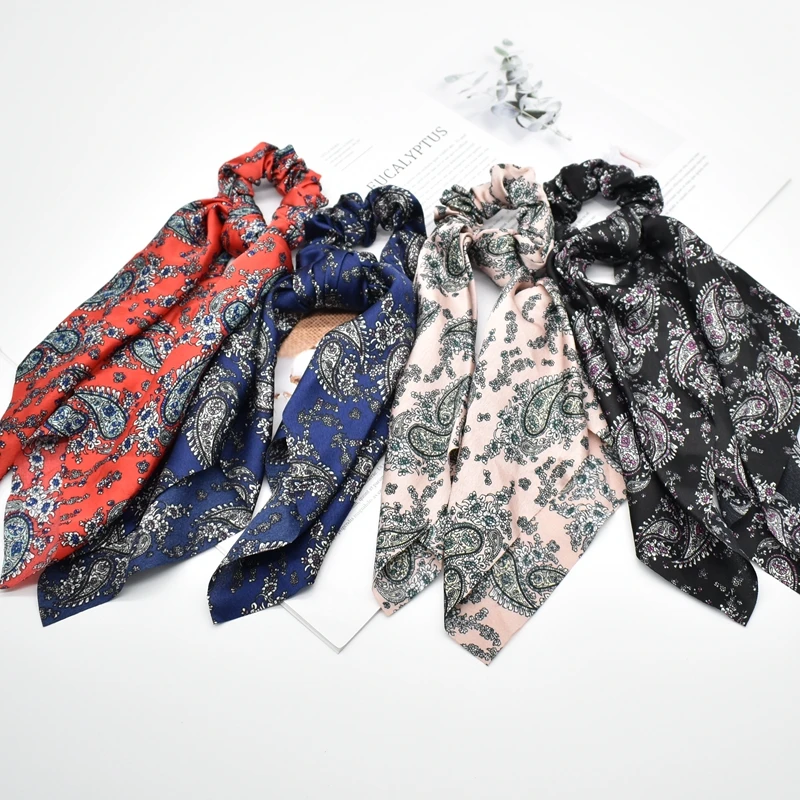 Женская эластичная резинка для волос с цветочным принтом| |