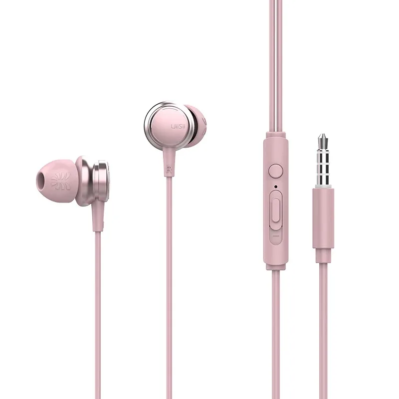 HM9 PINK UiiSii HM7 HM9 наушники-вкладыши супер бас стерео наушники с микрофоном Металл 3,5 мм для iPhone/samsung Phone Go pro MP3 - Цвет: HM9 PINK